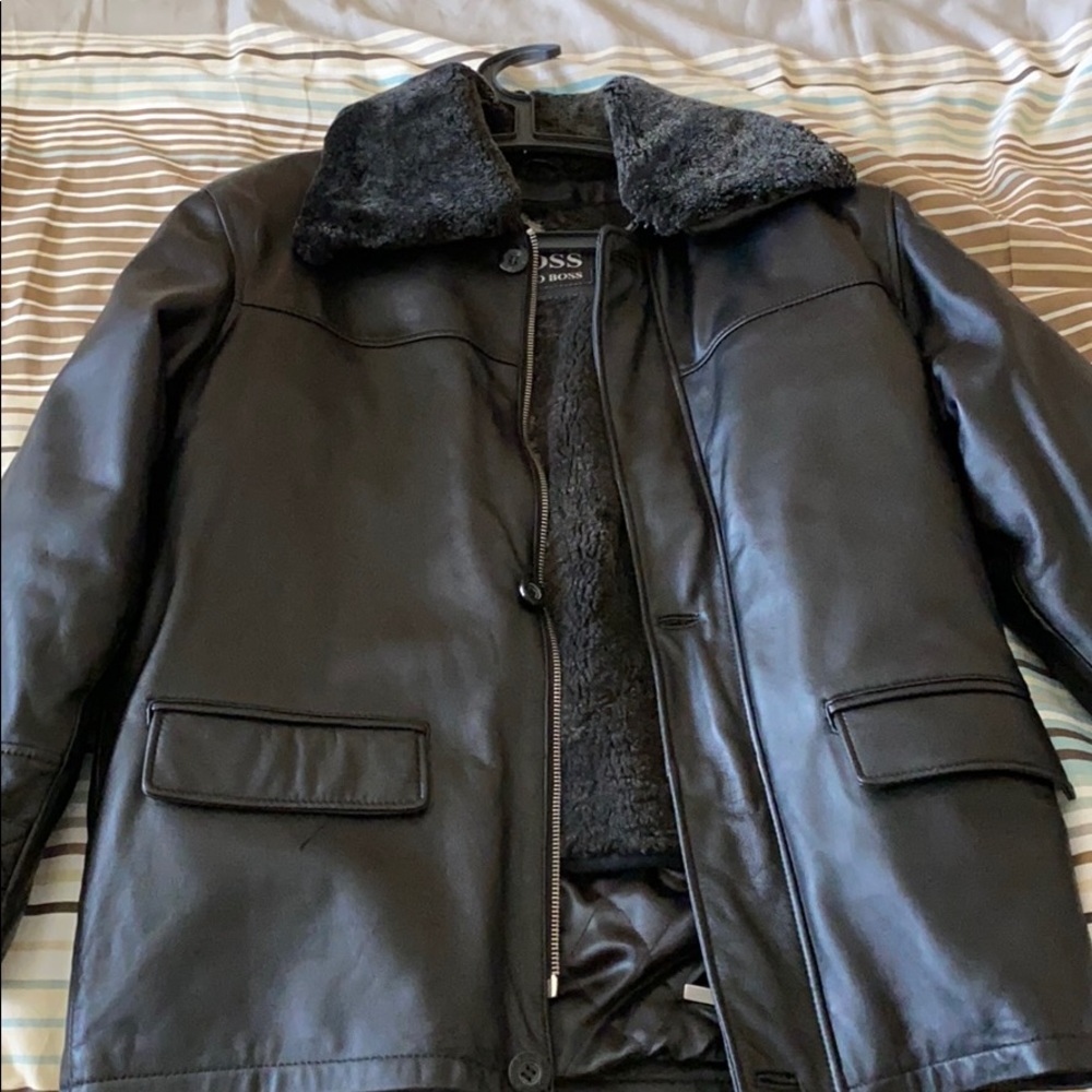 Brand new Hugo Boss leather jacket w/removables